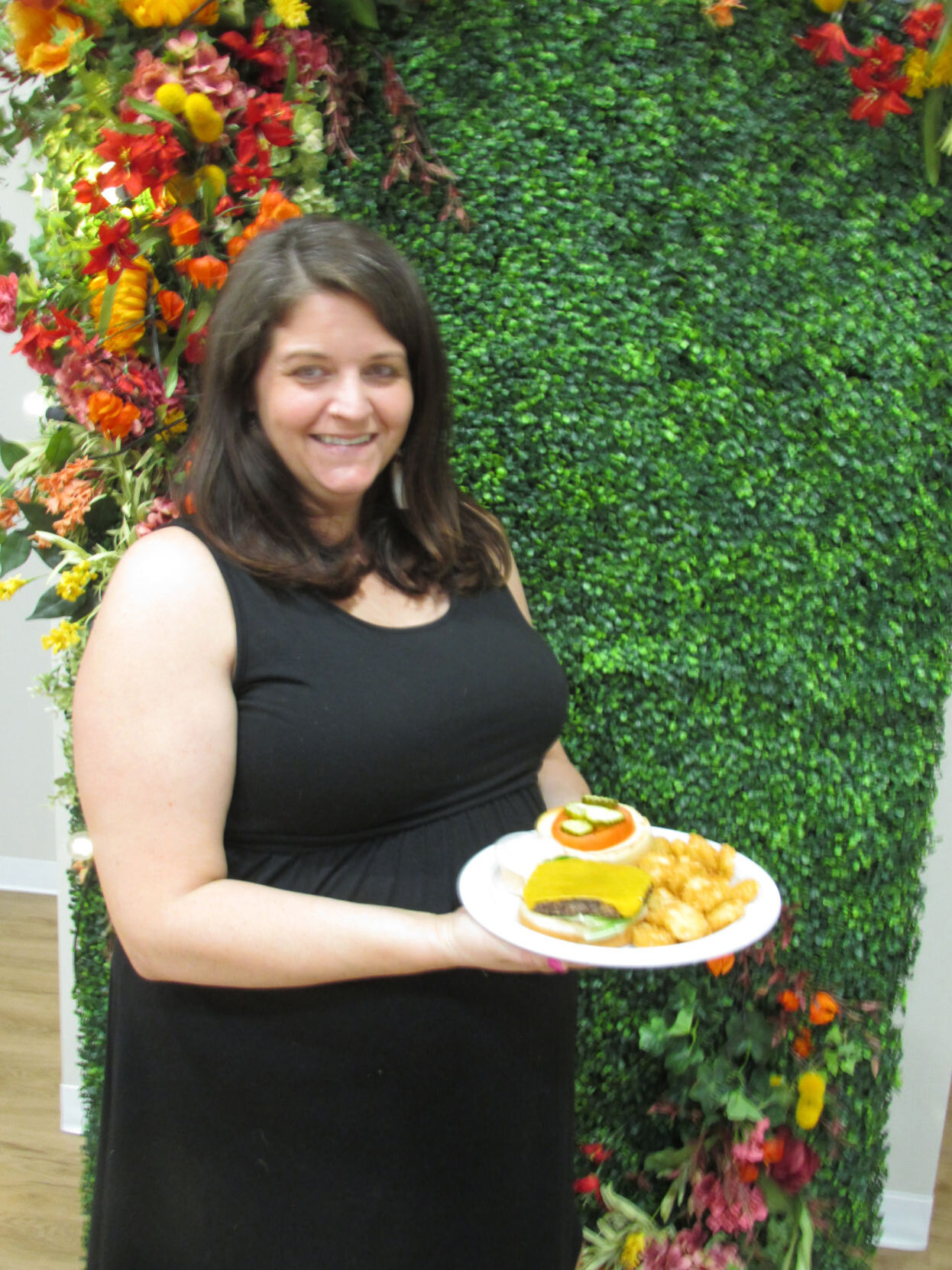 Sara McArdle displays the Ruta-Burger